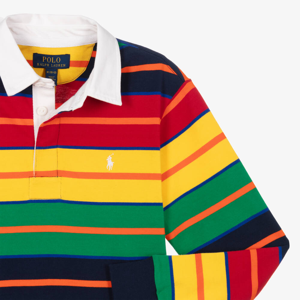 Ralph Lauren-Teen Boys Multicolour Stripe Polo Shirt | Childrensalon Outlet