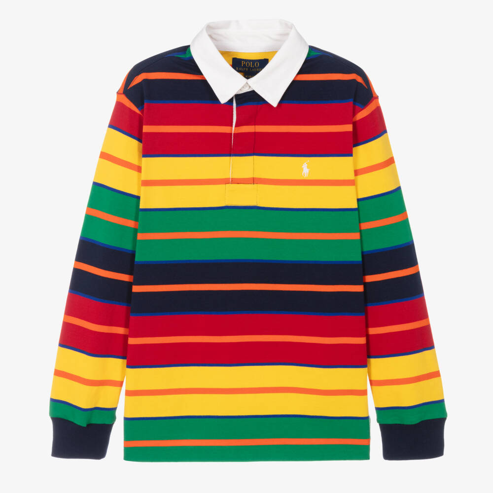 Ralph Lauren-Teen Boys Multicolour Stripe Polo Shirt | Childrensalon Outlet