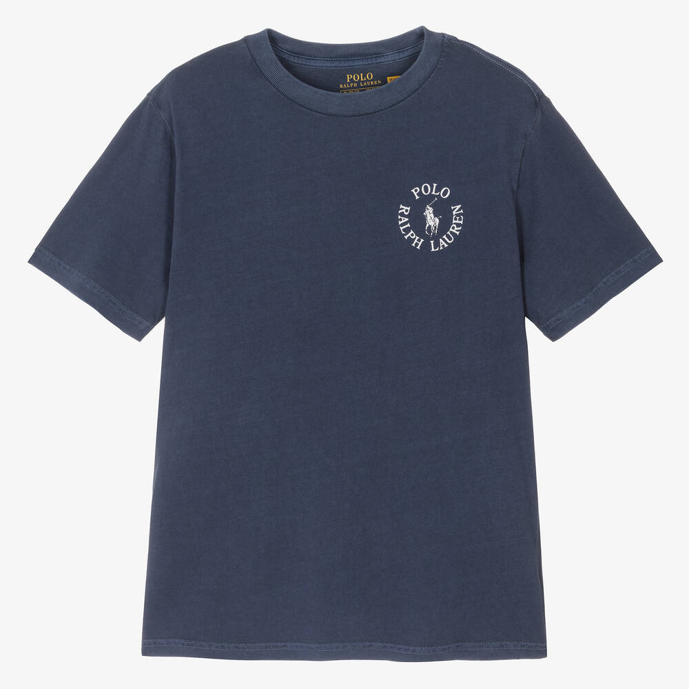 Ralph Lauren-Teen Boys Navy Blue Cotton Jersey T-Shirt | Childrensalon Outlet