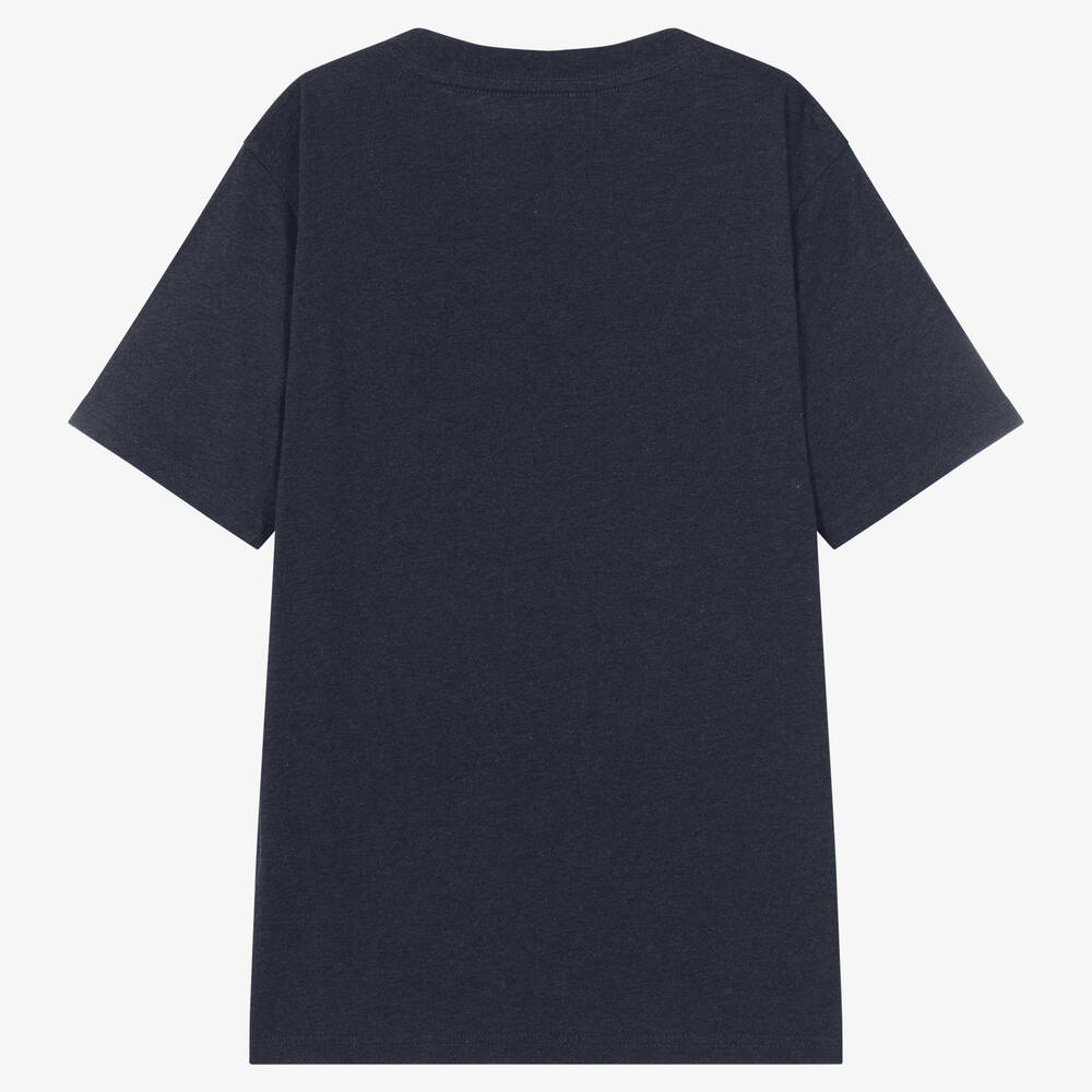 Ralph Lauren-تيشيرت تينز ولادي قطن لون كحلي | Childrensalon Outlet