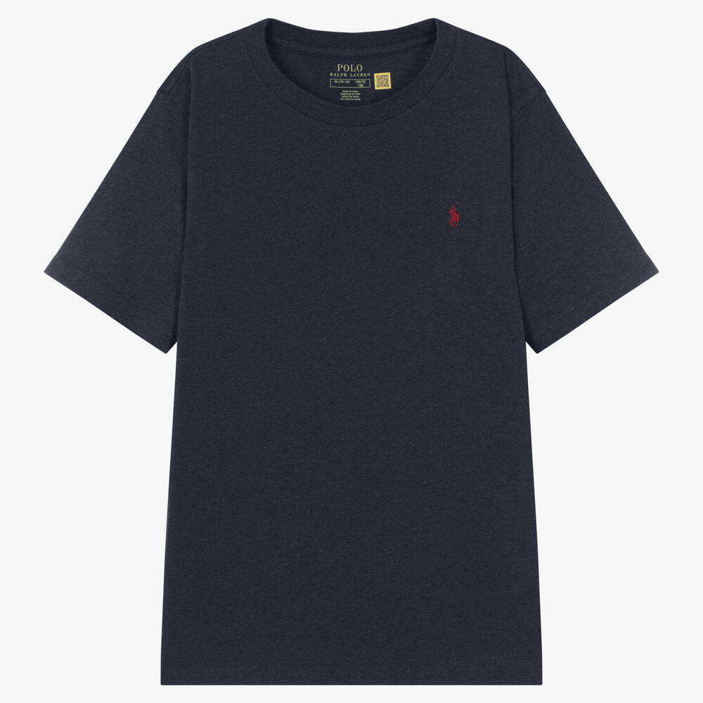 Ralph Lauren - Navyblaues Teen Baumwoll-T-Shirt | Childrensalon