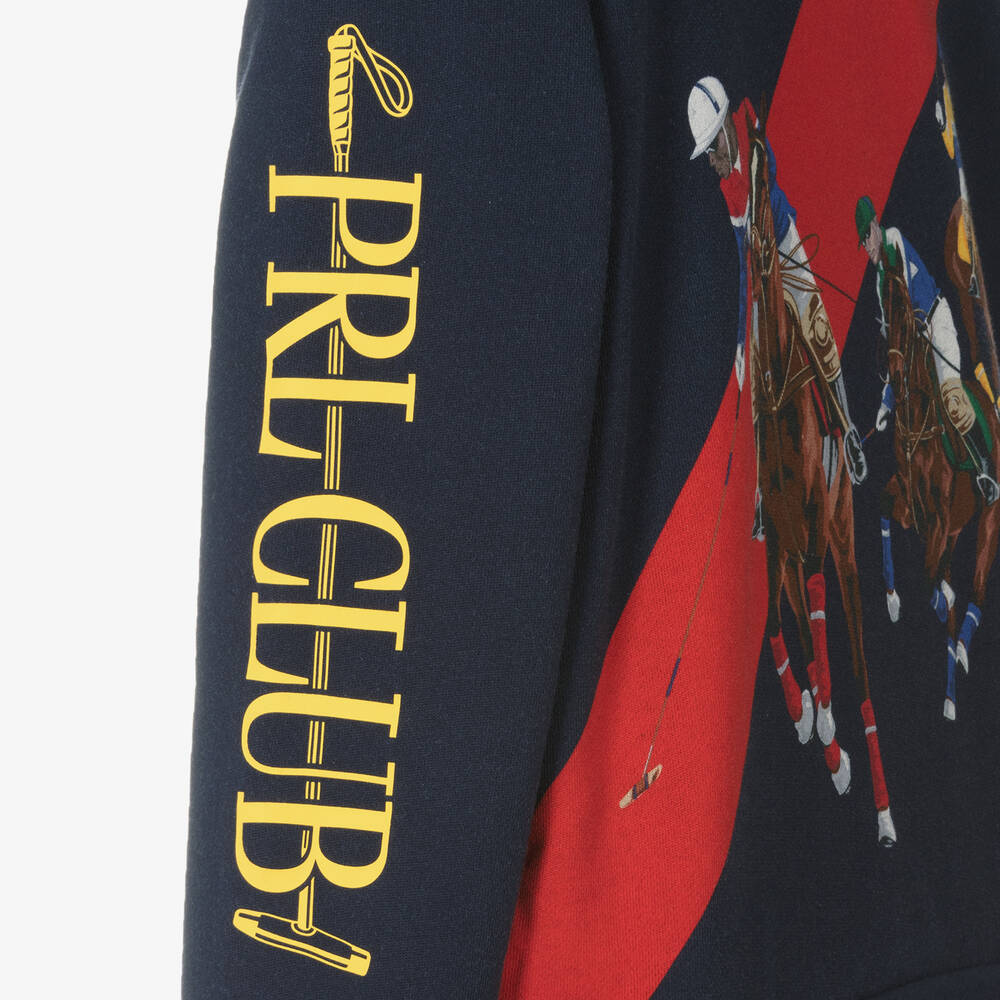 Ralph Lauren Teen Boys Navy Blue PRL Club Hoodie Childrensalon