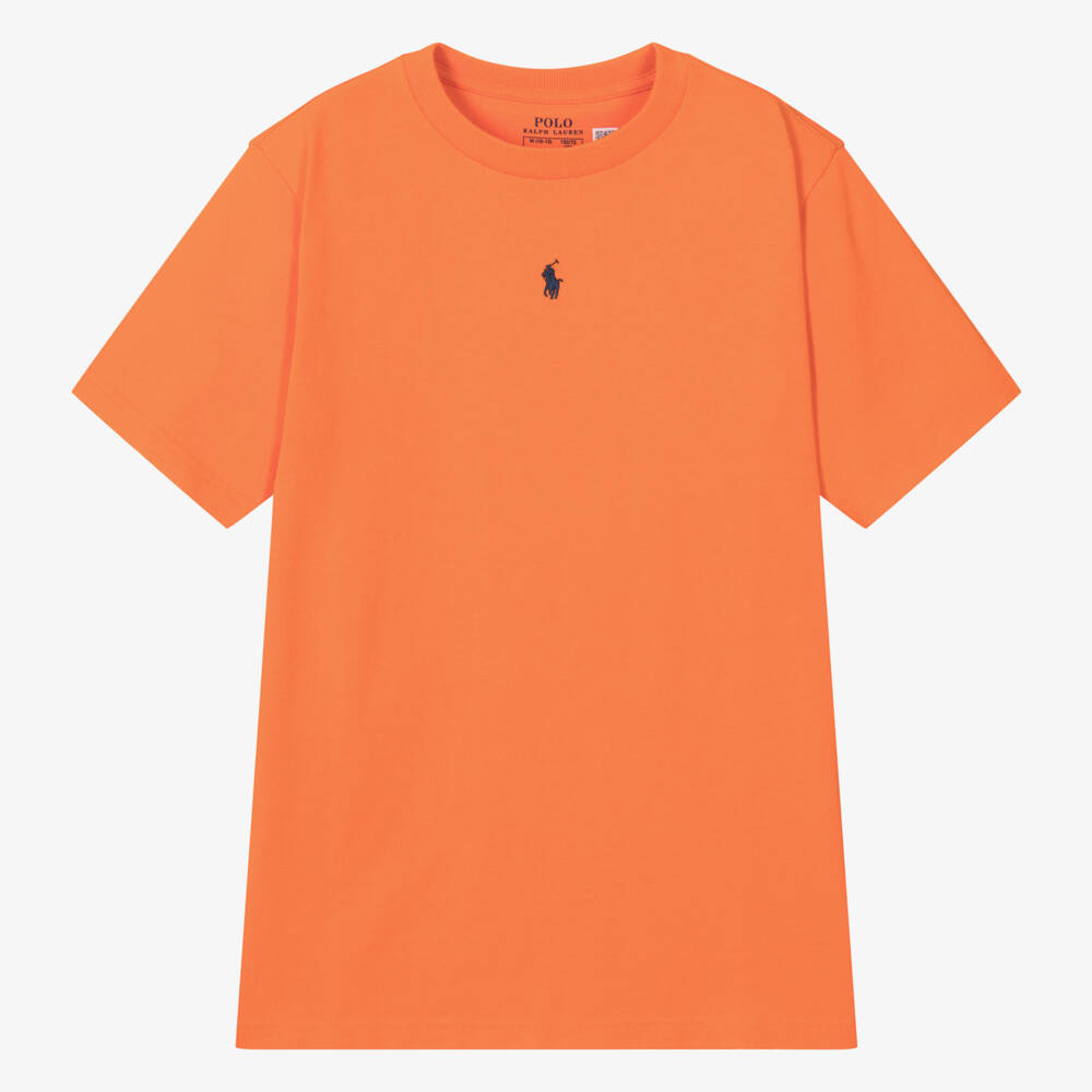 Ralph Lauren-Teen Boys Orange Cotton Pony T-Shirt | Childrensalon Outlet