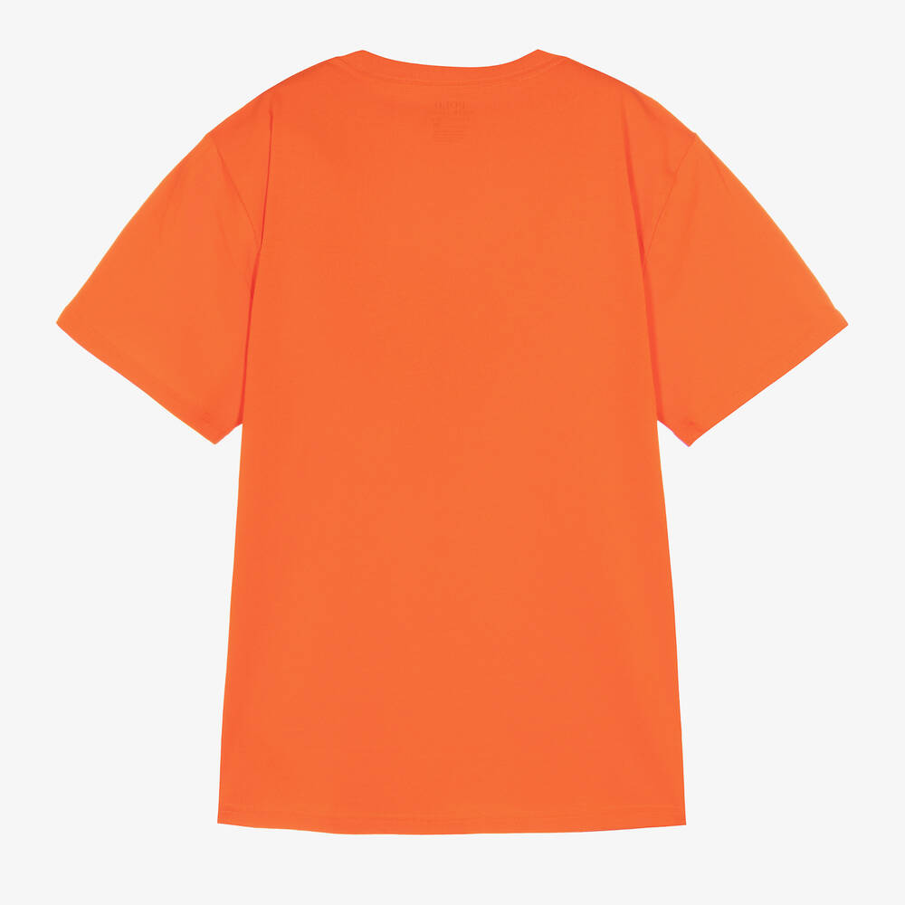 Ralph Lauren-تيشيرت تينز ولادي قطن لون برتقالي | Childrensalon Outlet