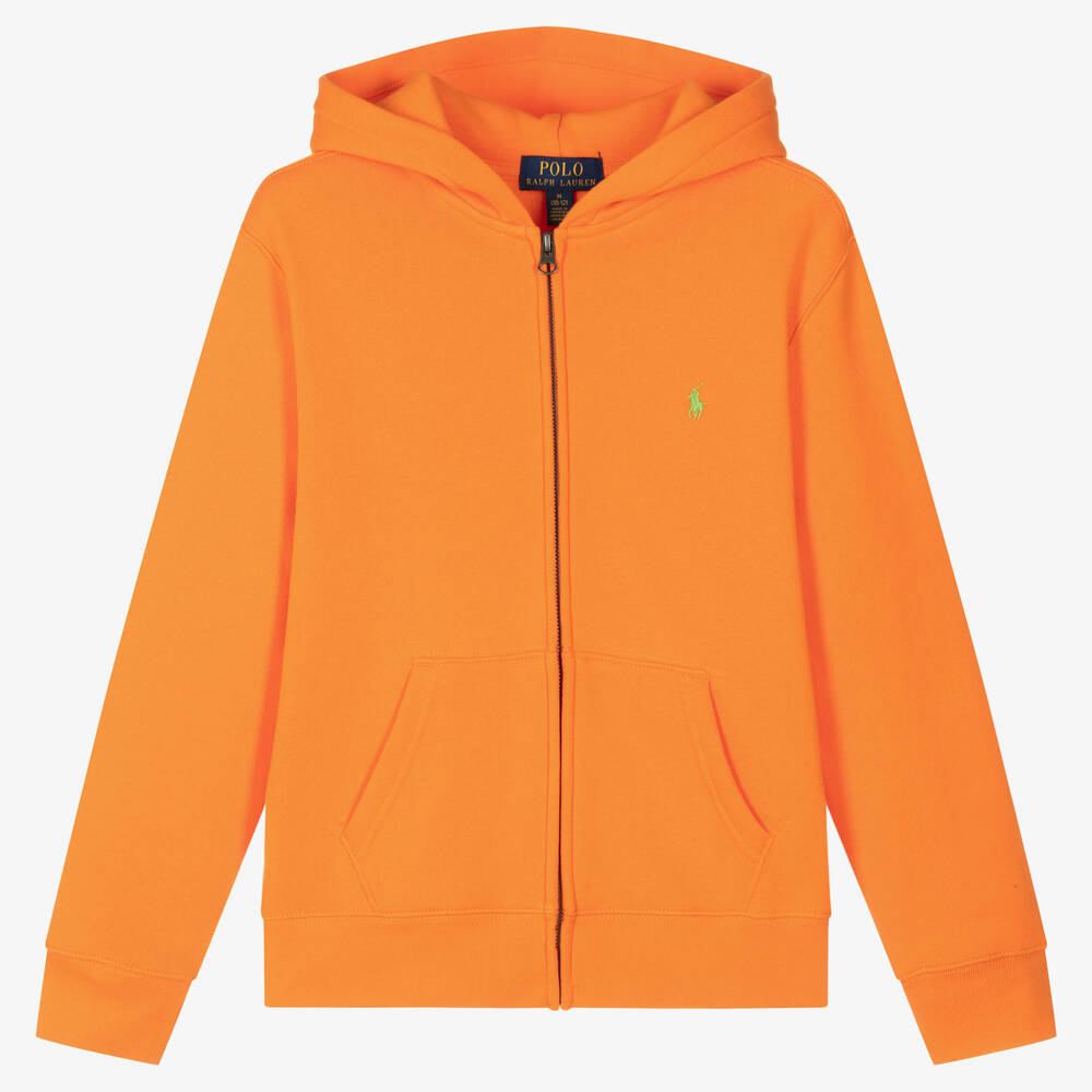 Polo Ralph Lauren - Teen Boys Orange Zip-Up Hoodie | Childrensalon