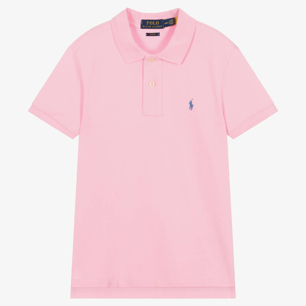 Polo Ralph Lauren - Teen Boys Pink Cotton Polo Shirt | Childrensalon