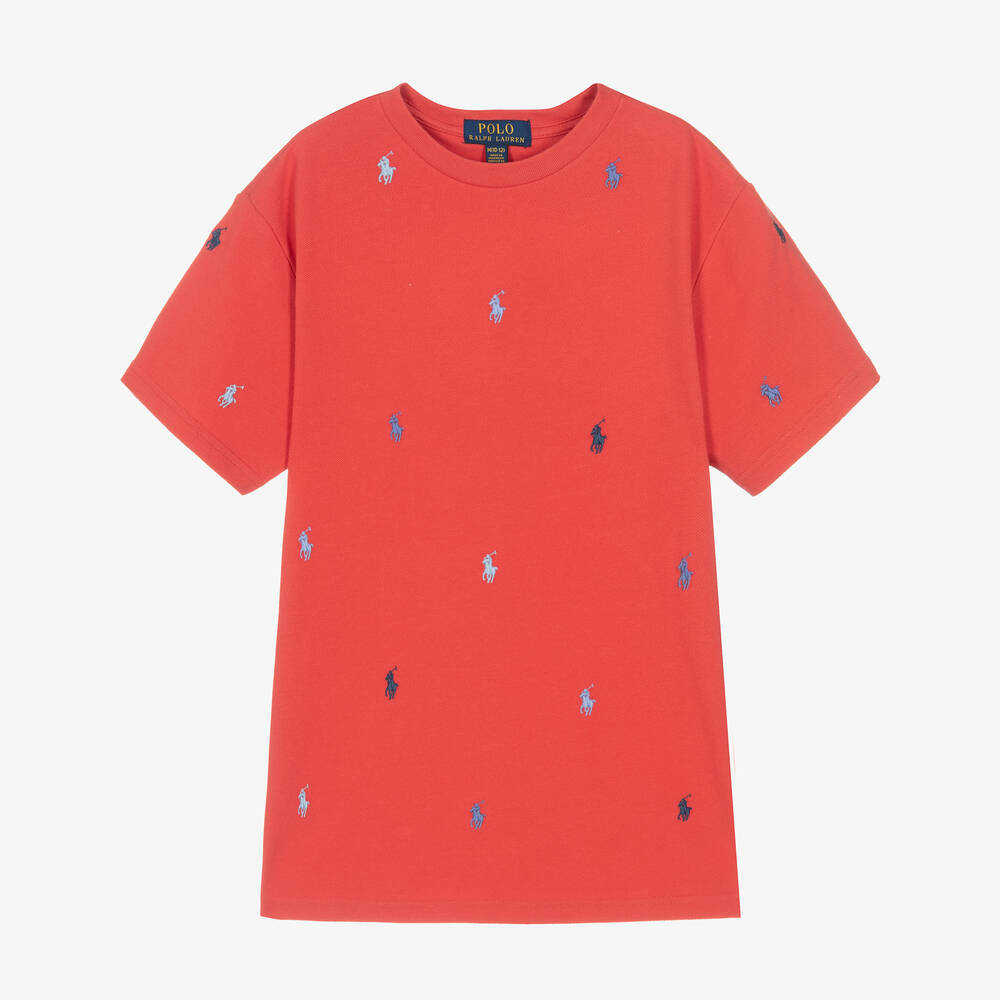 Ralph Lauren - T-shirt rouge en coton pour ado garçon | Childrensalon