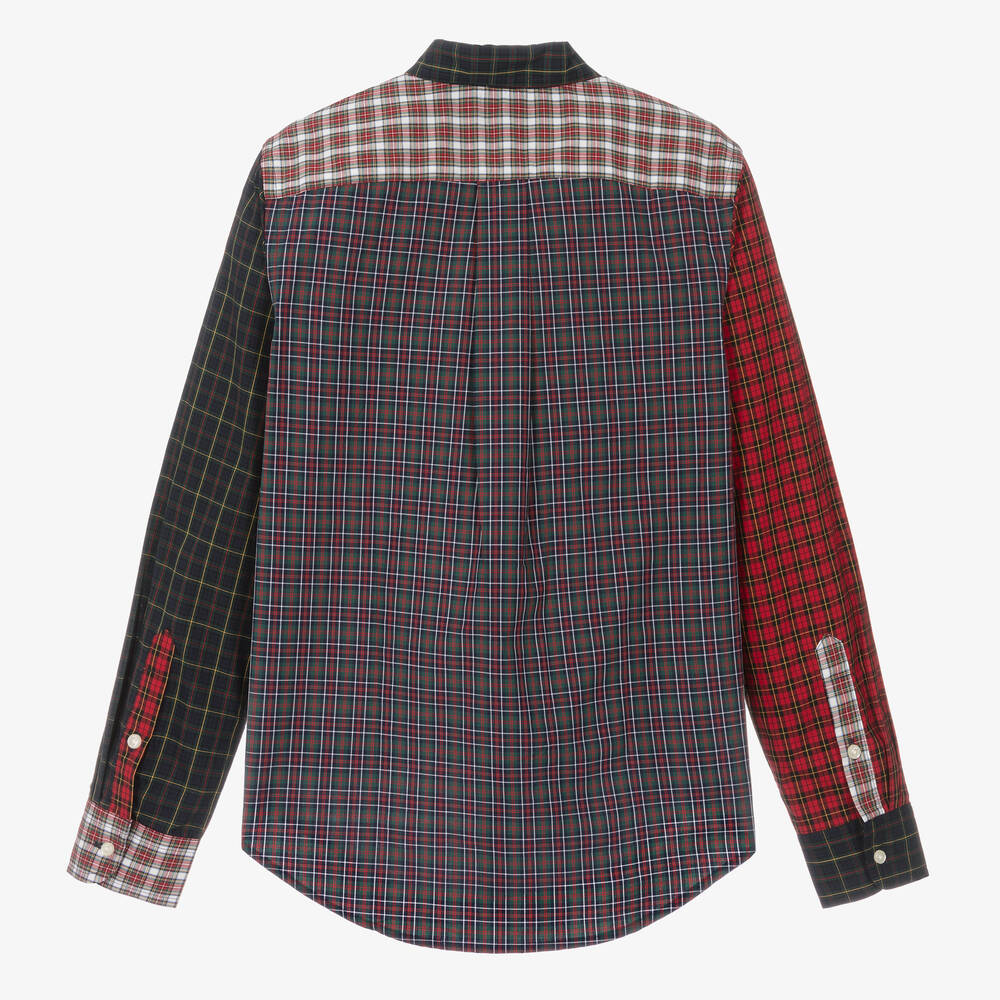 رالف لورين-قميص تينز ولادي قطن لون أحمر وكحلي | Childrensalon Outlet