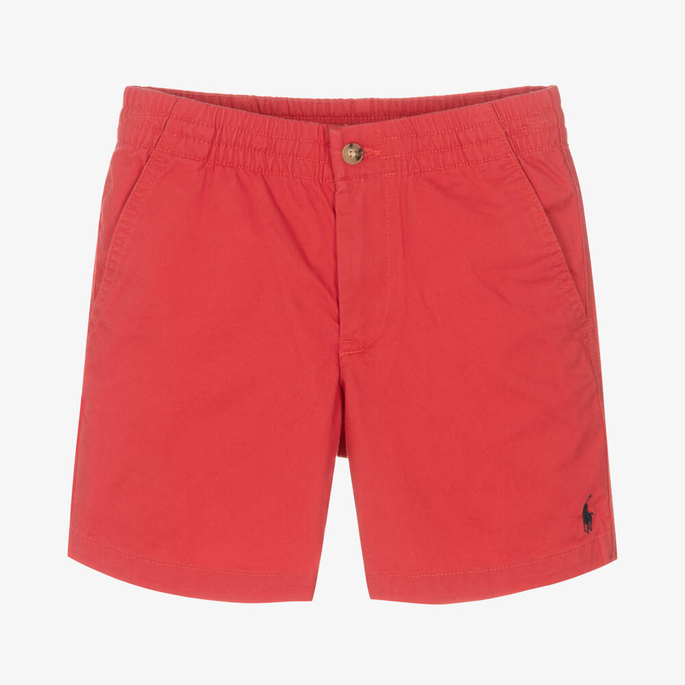 Polo Ralph Lauren - Teen Boys Red Twill Logo Shorts | Childrensalon