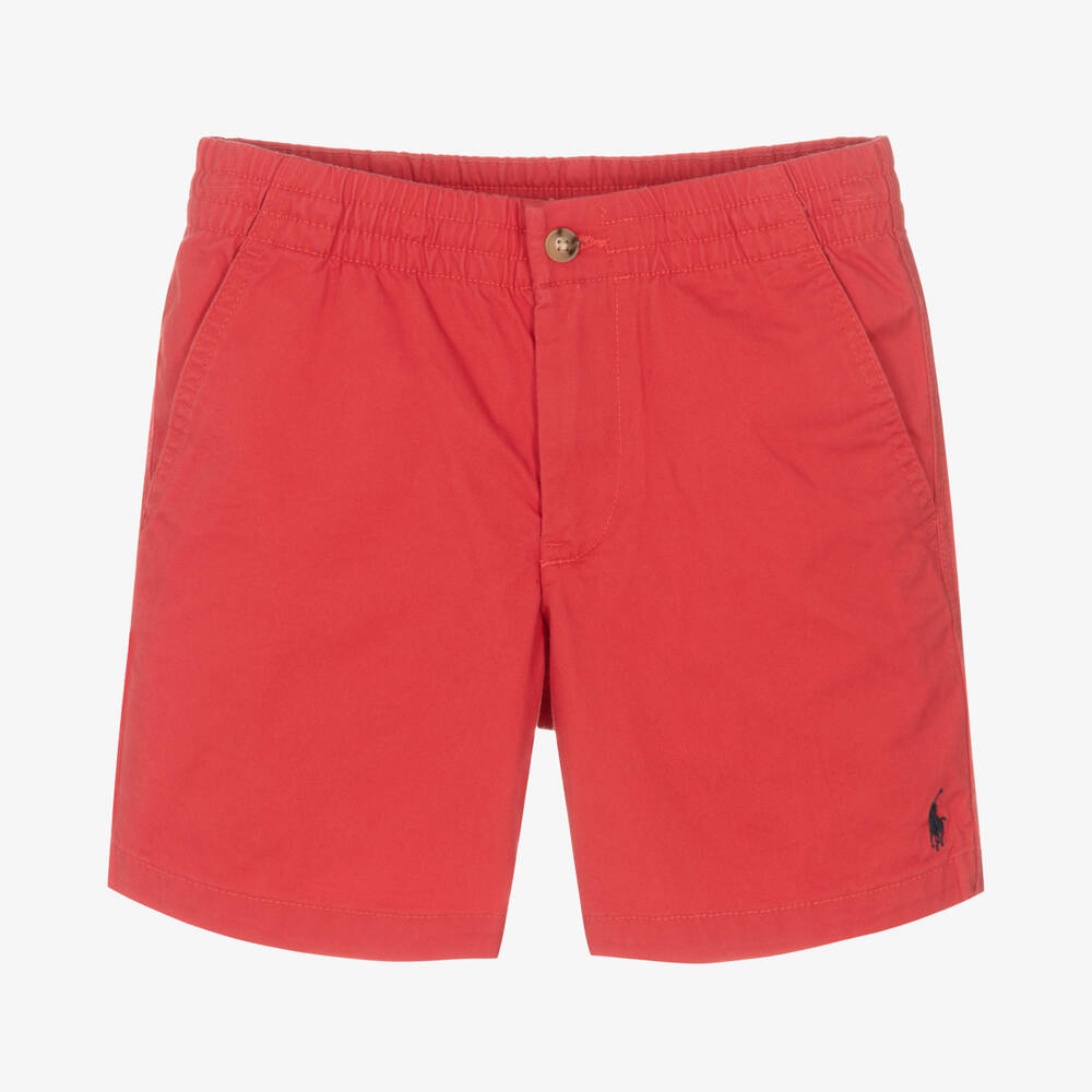 Polo Ralph Lauren-Teen Boys Red Twill Logo Shorts | Childrensalon Outlet