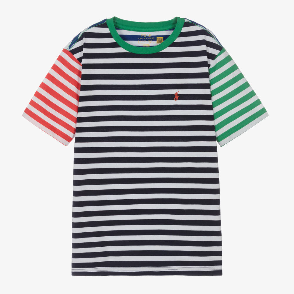 Polo Ralph Lauren - Teen Boys Striped Cotton Logo T-Shirt | Childrensalon