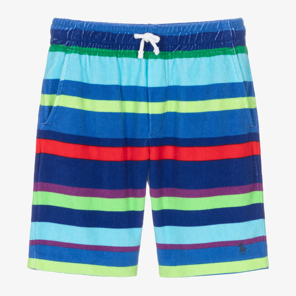 Ralph Lauren - Махровые шорты в разноцветную полоску | Childrensalon