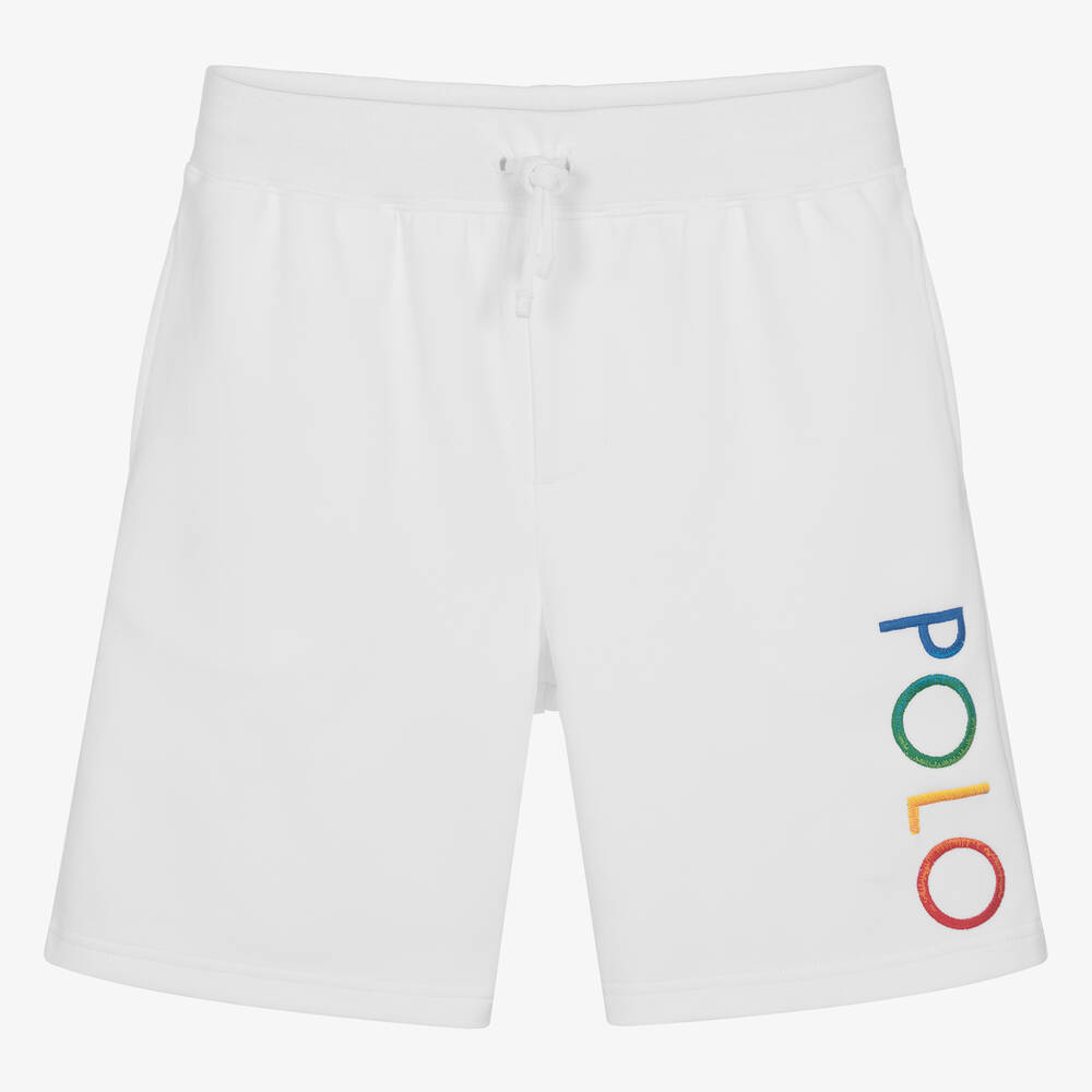 Ralph Lauren Teen Boys White Cotton Jersey Shorts Childrensalon Outlet