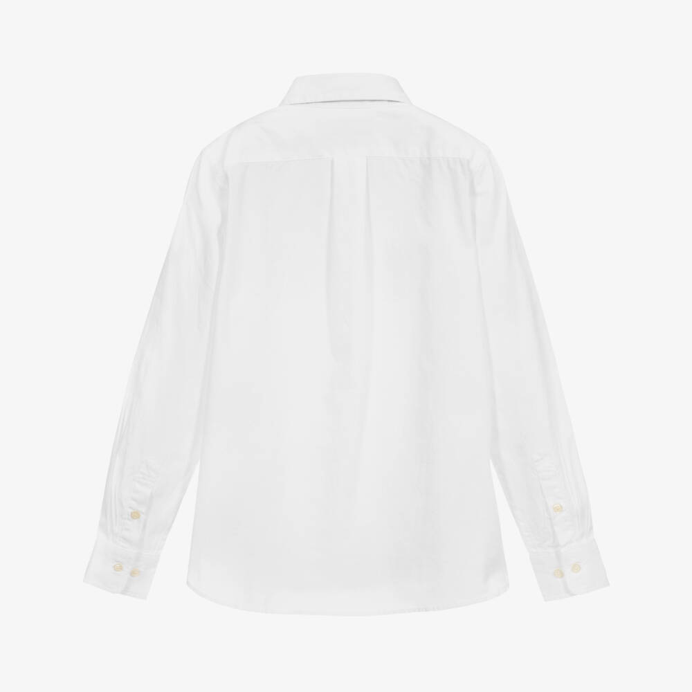Polo Ralph Lauren-Teen Boys White Cotton Logo Shirt | Childrensalon Outlet