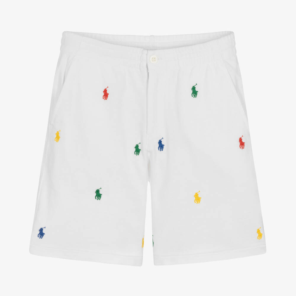 Polo Ralph Lauren Teen Boys White Cotton Pony Shorts Childrensalon Outlet
