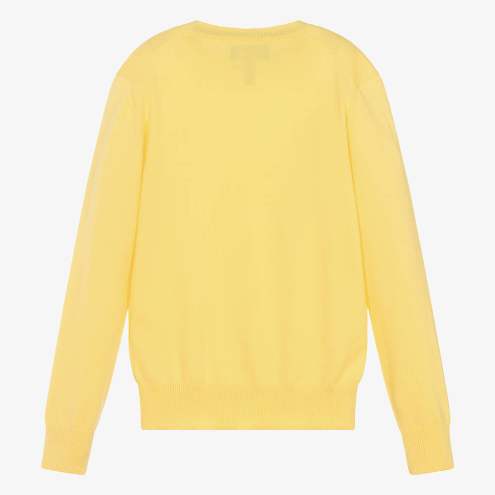 Ralph Lauren Teen Boys Yellow Cotton Knit Sweater Childrensalon Outlet