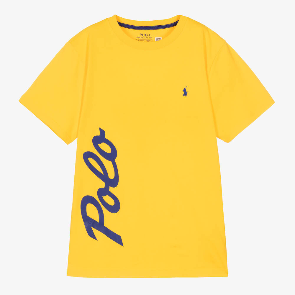 Ralph Lauren - Желтая хлопковая футболка для мальчиков-подростков  | Childrensalon