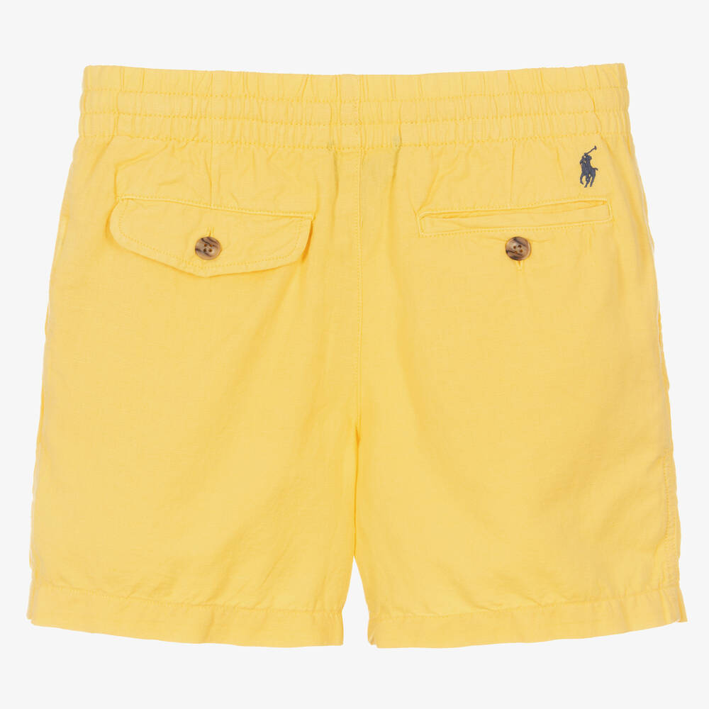 Ralph Lauren-Teen Boys Yellow Linen & Cotton Shorts | Childrensalon Outlet