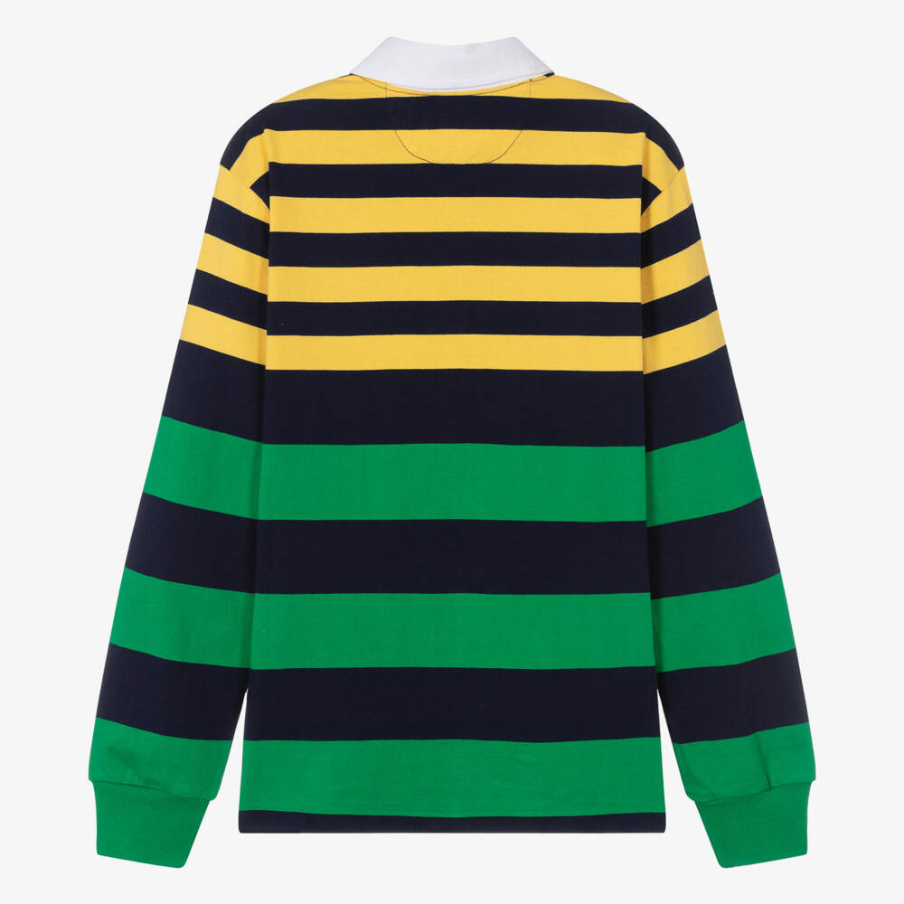 Ralph Lauren-Teen Boys Yellow Stripe Rugby Shirt | Childrensalon Outlet