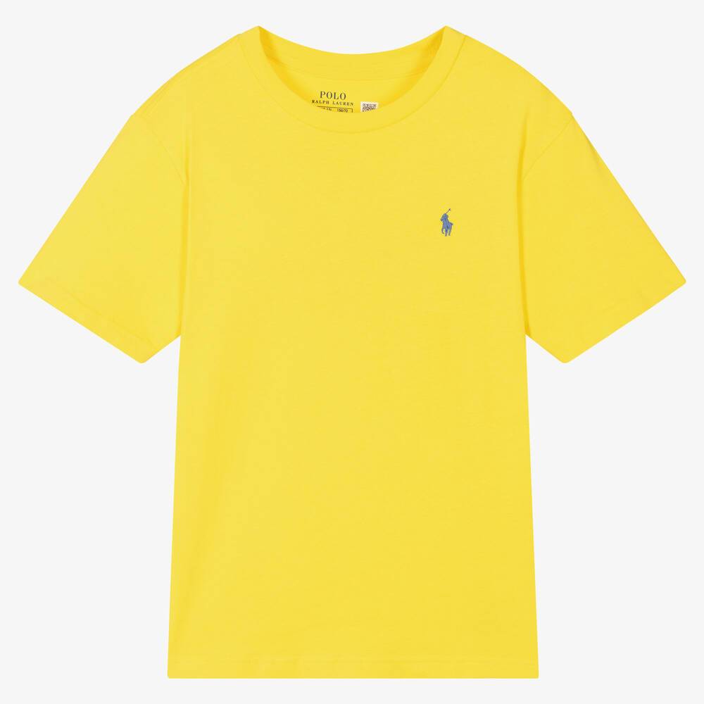 Polo Ralph Lauren - تيشيرت تينز ولادي قطن لون أصفر | Childrensalon