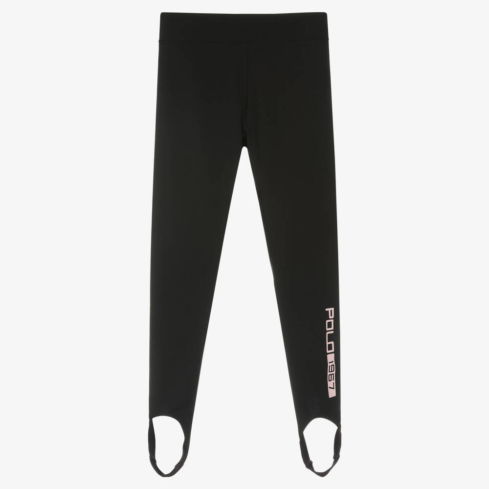 Polo Ralph Lauren - Черные спортивные легинсы со штрипками | Childrensalon