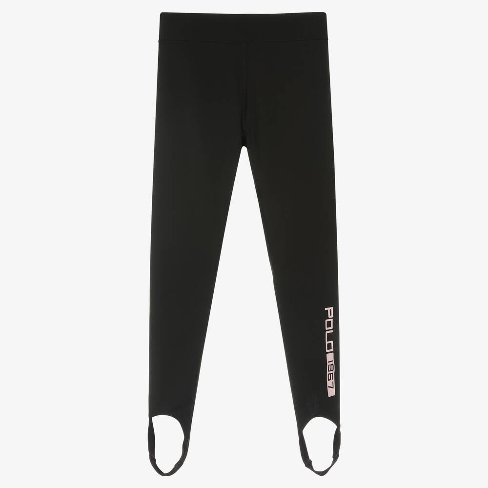 Polo Ralph Lauren-Teen Girls Black Stirrup Sports Leggings | Childrensalon Outlet