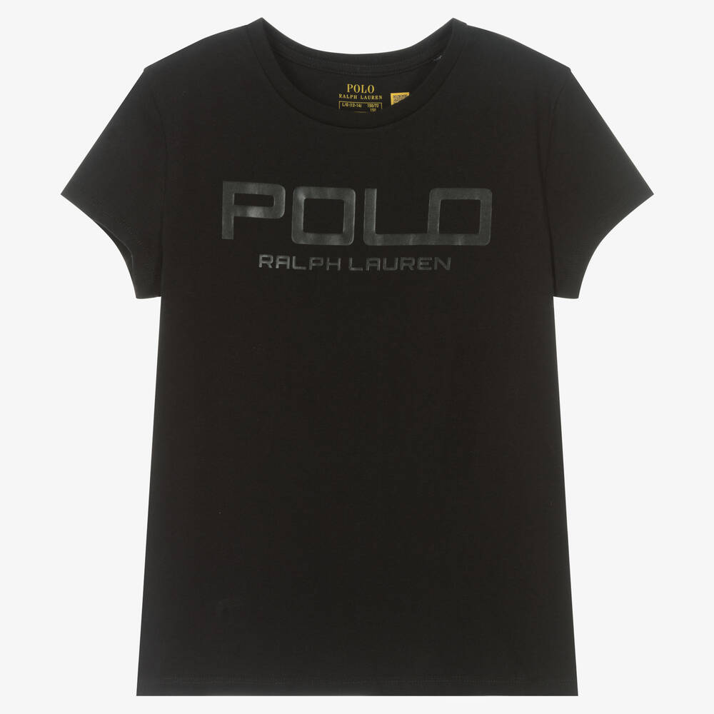 Polo Ralph Lauren - Teen Girls Black Tonal Logo T-Shirt | Childrensalon