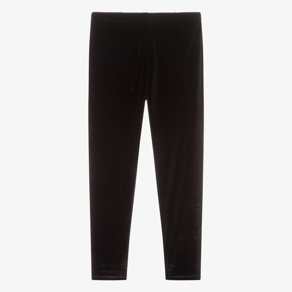 12-14 лет девочки leggings Ralph Lauren - Черные велюровые легинсы | Childrensalon Outlet