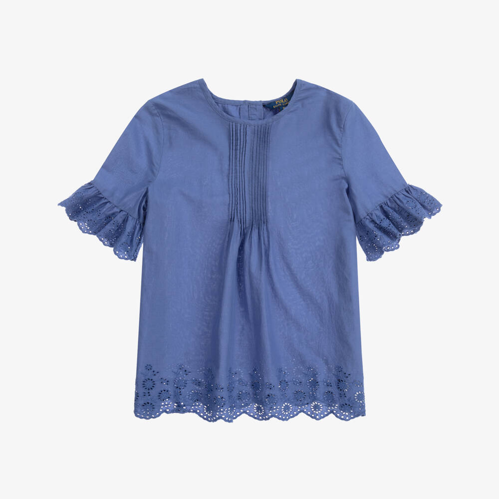 Polo Ralph Lauren-Teen Girls Blue Blouse | Childrensalon Outlet