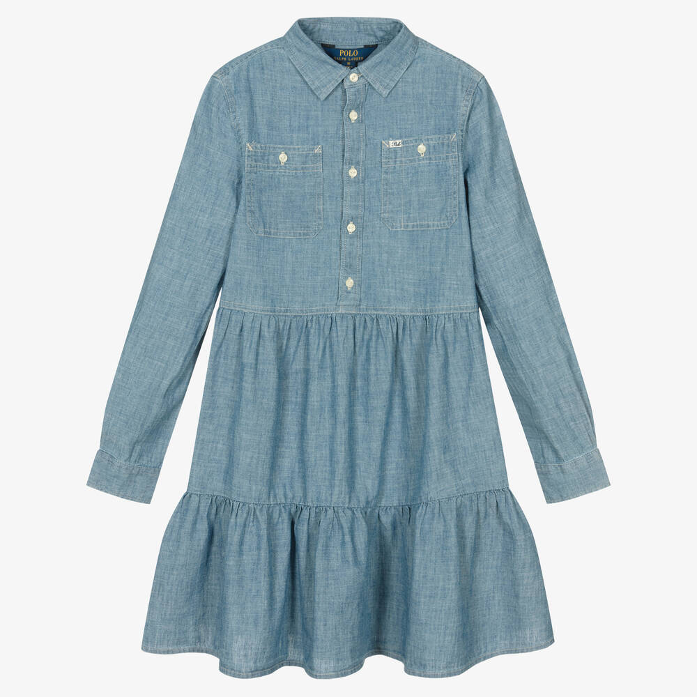 Polo Ralph Lauren - Teen Girls Blue Chambray Dress | Childrensalon