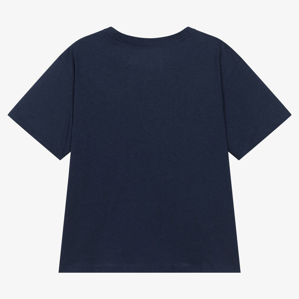 Ralph Lauren-تيشيرت قطن لون كحلي تينز ولادي | Childrensalon Outlet