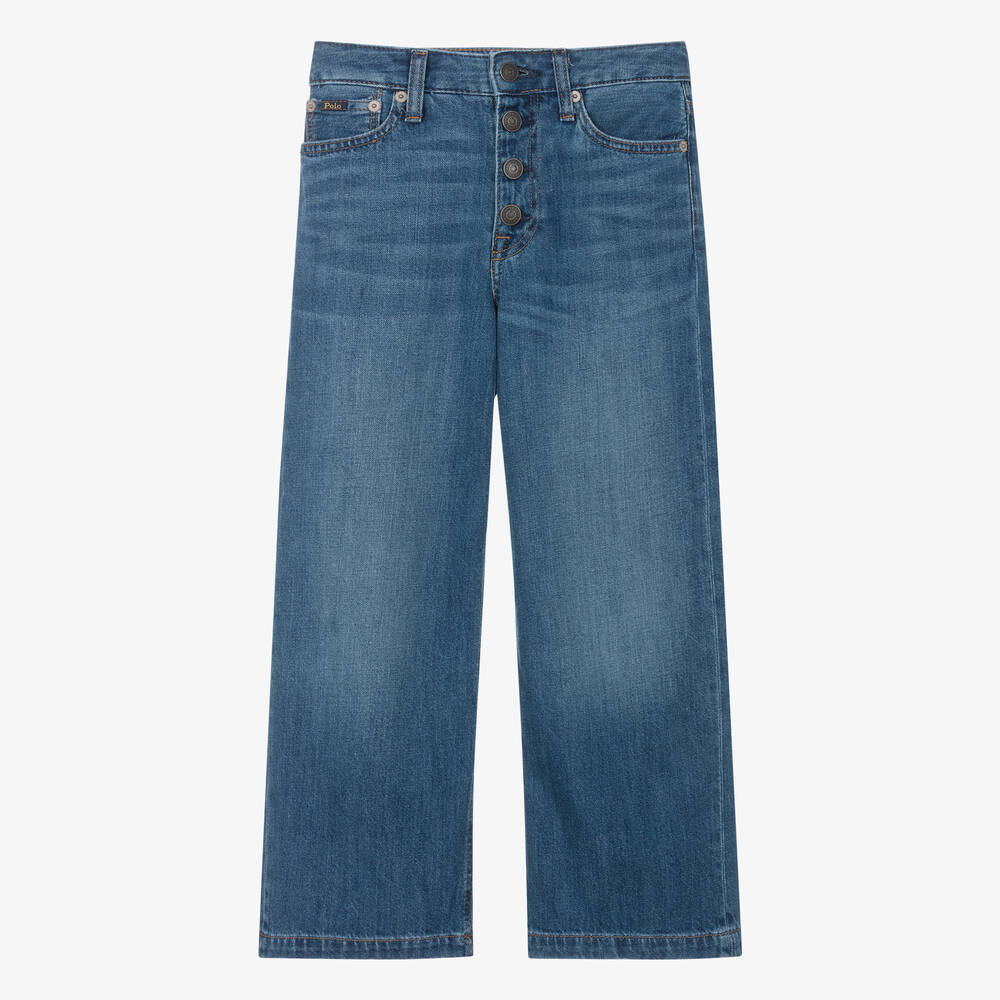 Denim wide leg cropped jeans sale