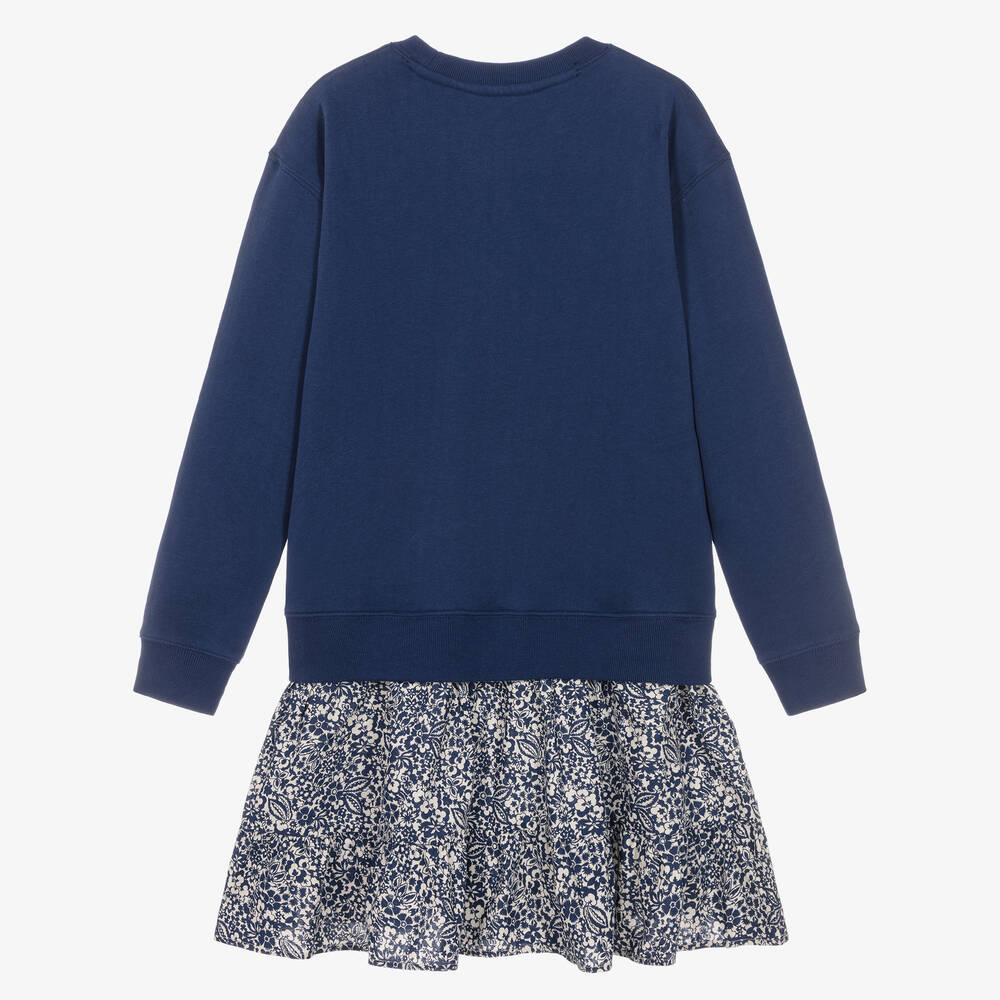 Ralph Lauren-Teen Girls Blue Floral Cotton Dress | Childrensalon Outlet