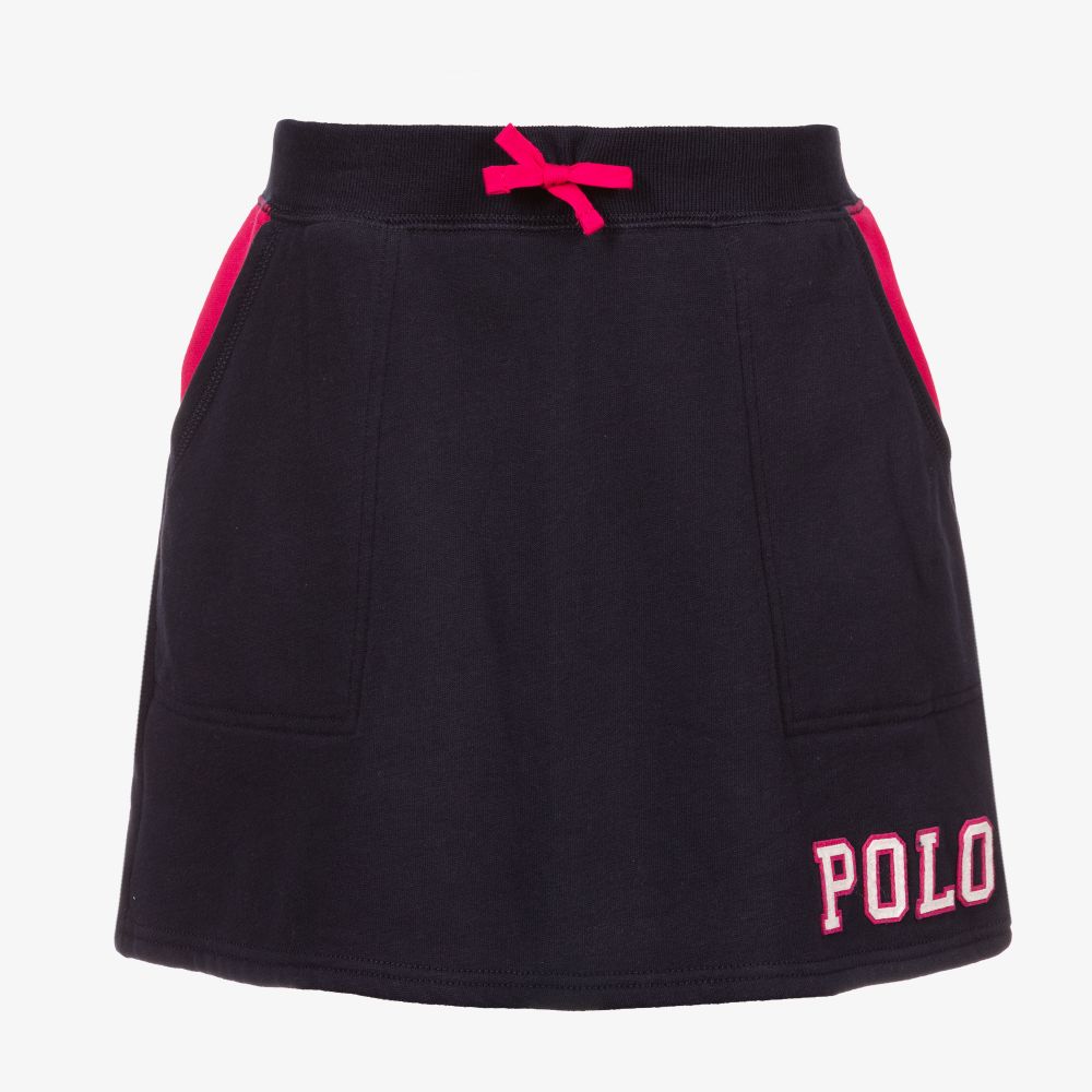 Polo Ralph Lauren - تنورة تينز قطن جيرسي لون كحلي | Childrensalon