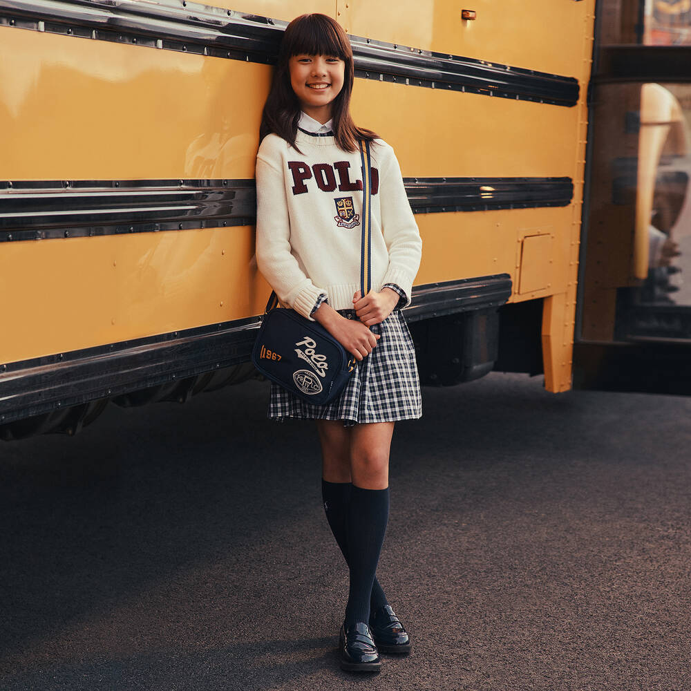 Ralph Lauren-Teen Girls Blue Plaid Check Shirt Dress | Childrensalon Outlet