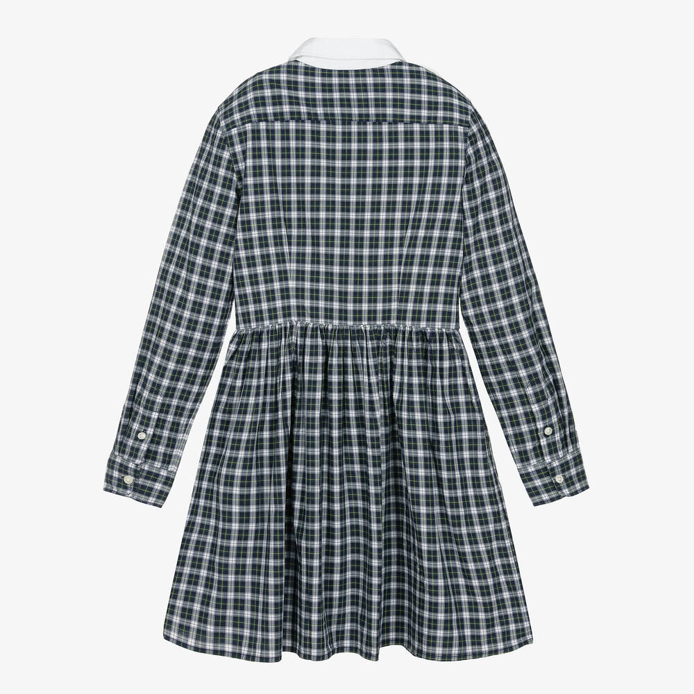 Ralph Lauren-Teen Girls Blue Plaid Check Shirt Dress | Childrensalon Outlet