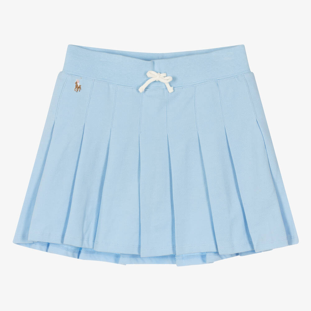 Ralph Lauren-Teen Girls Blue Pleated Cotton Skort | Childrensalon Outlet