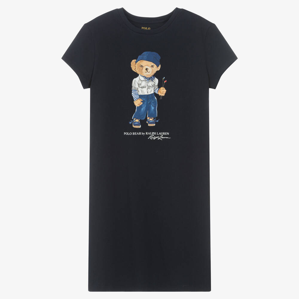 Polo Ralph Lauren-Teen Girls Blue Polo Bear Dress | Childrensalon Outlet
