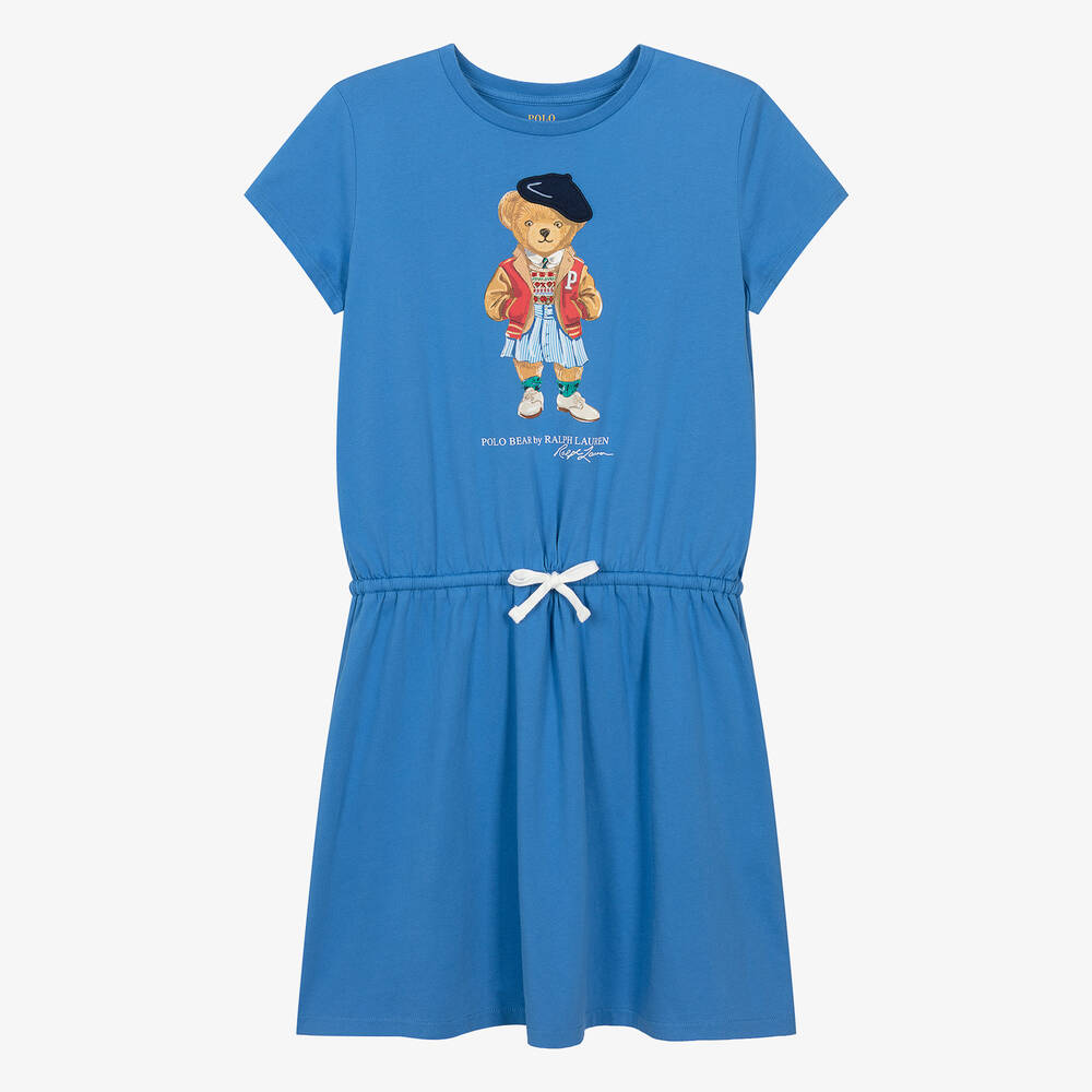 Ralph Lauren-Teen Girls Blue Polo Bear Dress | Childrensalon Outlet
