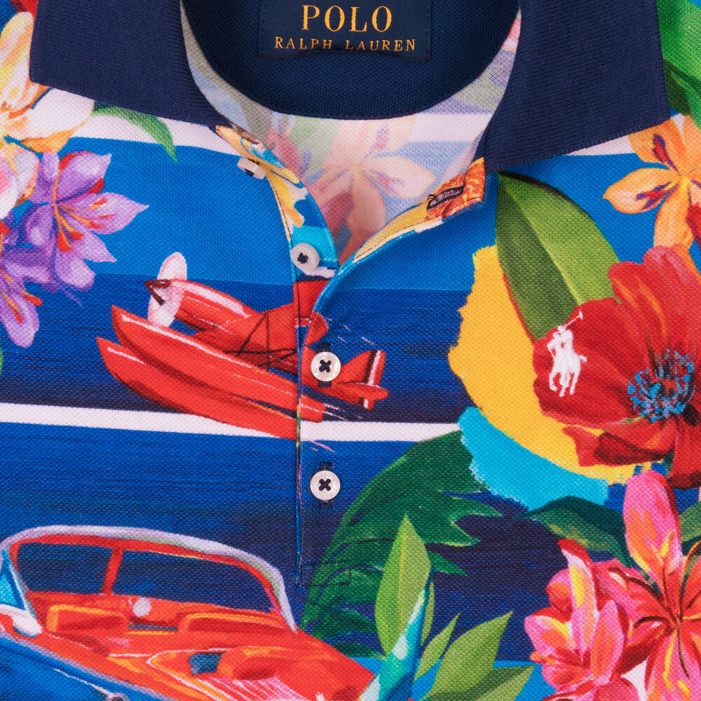 Ralph Lauren-فستان بولو قطن بيكيه لون أزرق للمراهقات | Childrensalon Outlet