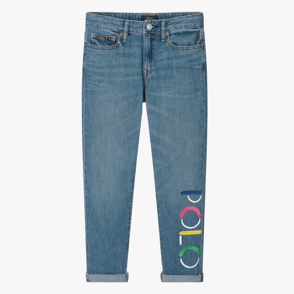 Teen Girls Blue Slim Boyfriend Jeans