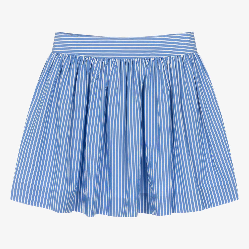 Ralph Lauren-Teen Girls Blue Stripe Cotton Skirt | Childrensalon Outlet