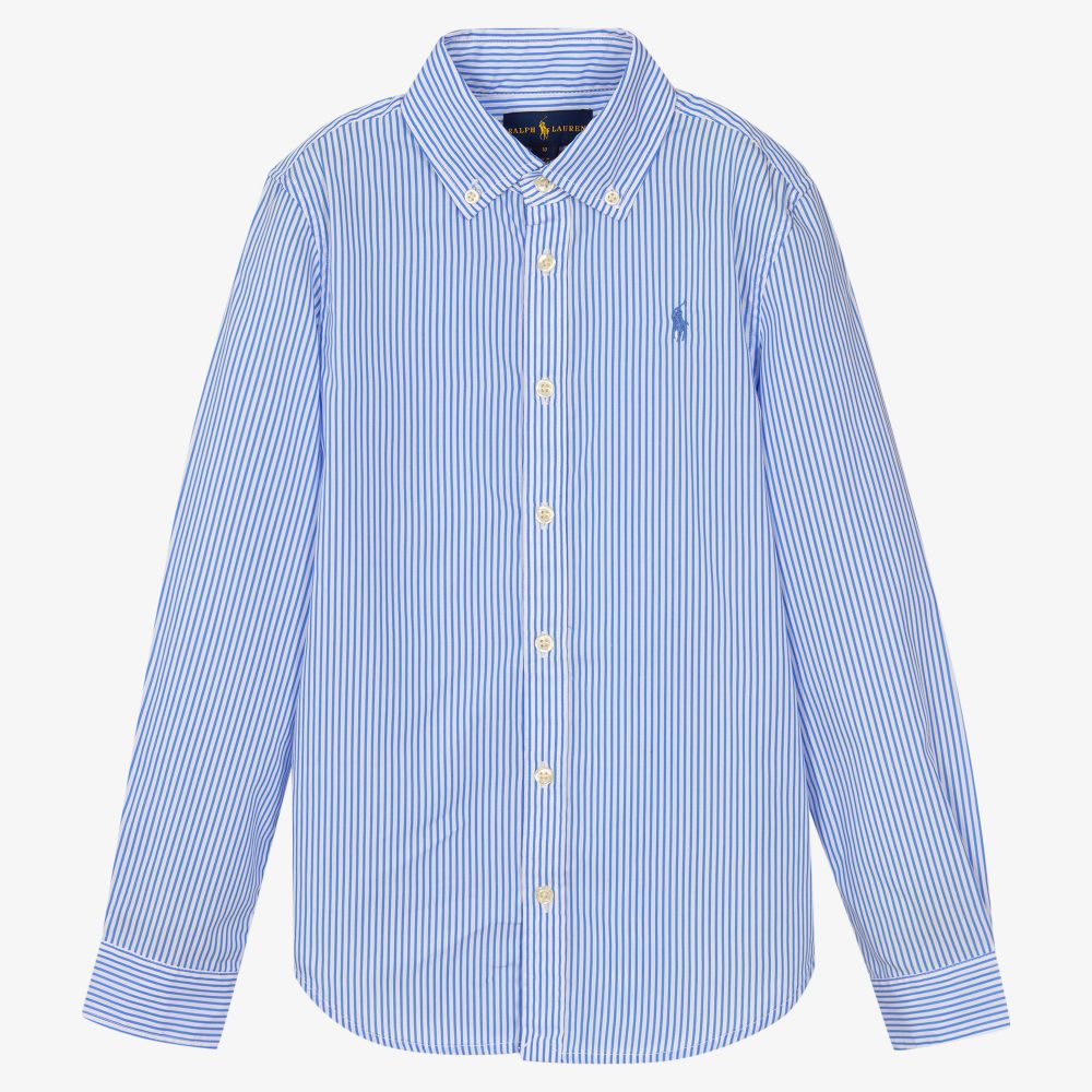 Ralph Lauren - Teen Girls Blue Striped Shirt | Childrensalon