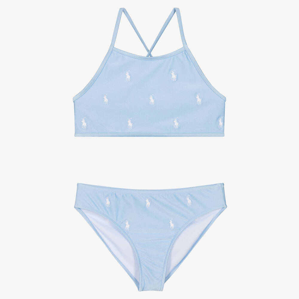 Polo Ralph Lauren - Teen Girls Blue & White Logo Bikini | Childrensalon