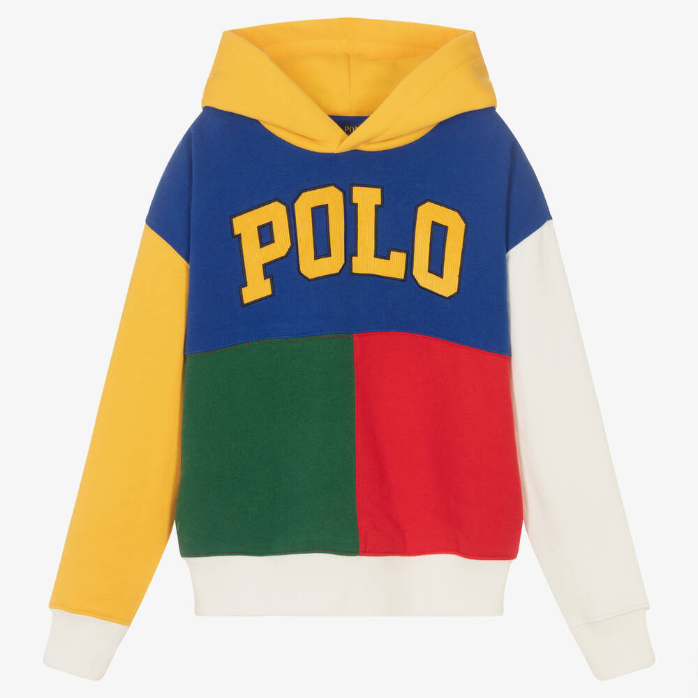 Polo Ralph Lauren - توب هودي تينز بناتي قطن جيرسي بطبعة ملونة | Childrensalon