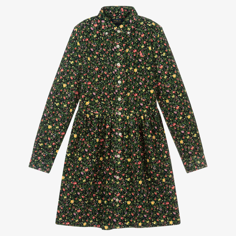 Polo Ralph Lauren - Robe en velours côtelé à fleurs ado | Childrensalon