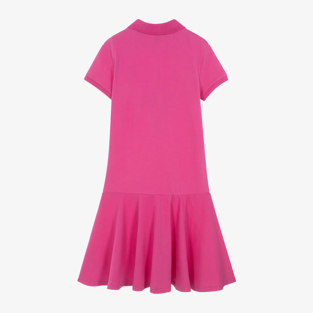 Ralph Lauren Teen Girls Fuchsia Pink Cotton Polo Dress