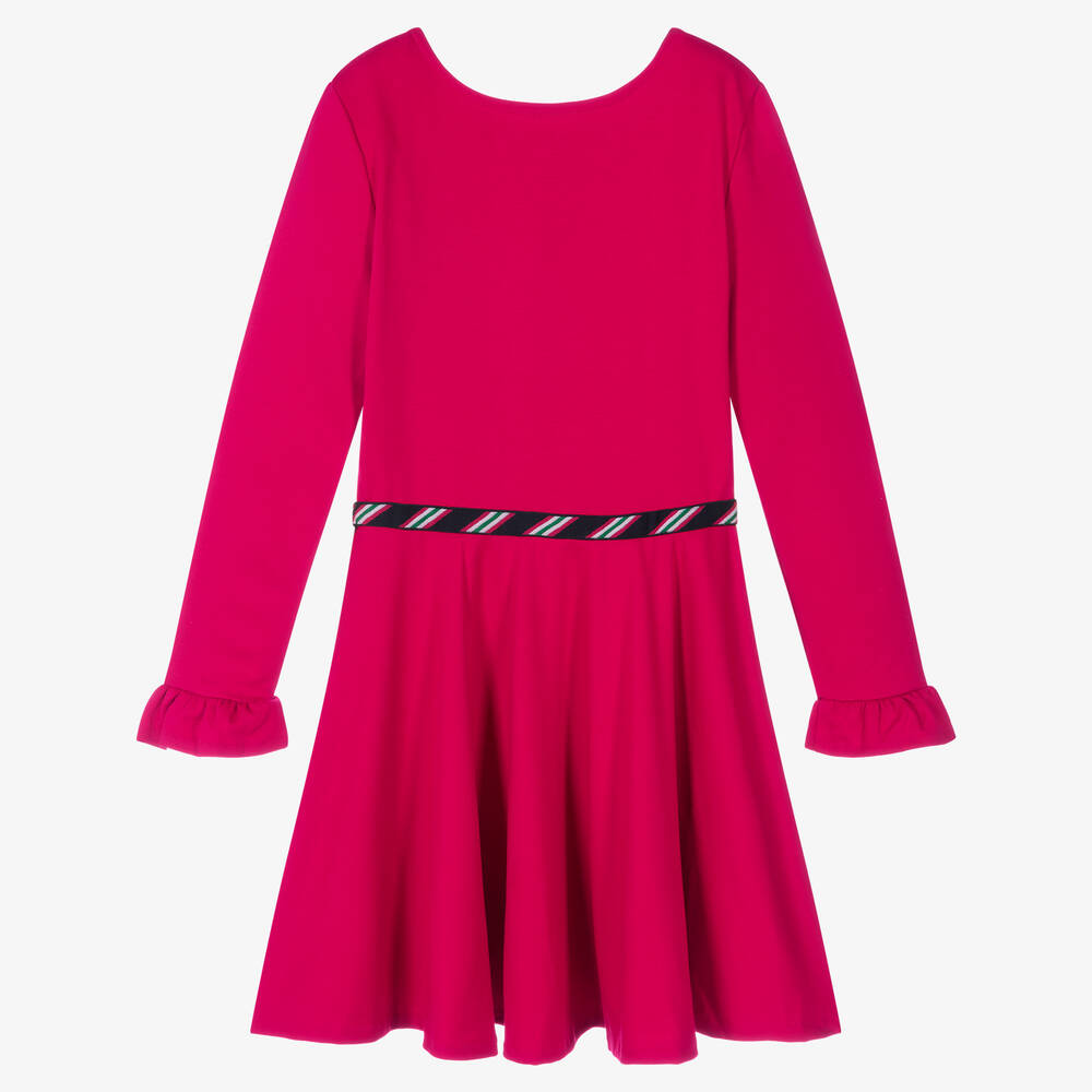 Polo رالف لورين-فستان فيسكوز جيرسي لون زهري فوشيا | Childrensalon Outlet