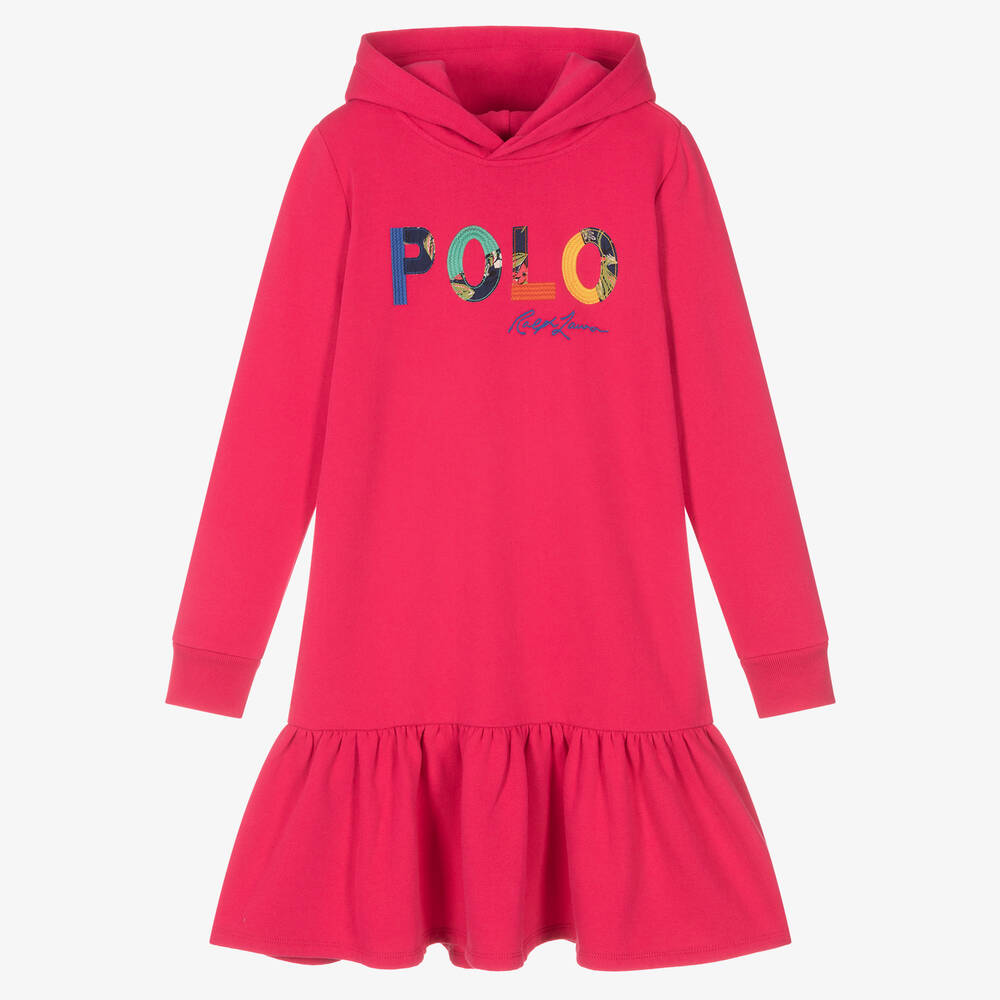 Ralph Lauren - Teen Girls Fuchsia Pink Hooded Dress | Childrensalon