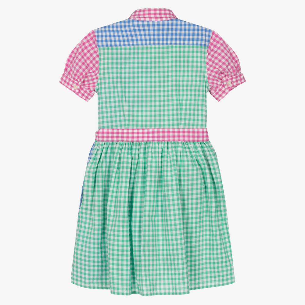 Ralph Lauren-Teen Girls Gingham Colourblock Shirt Dress | Childrensalon Outlet